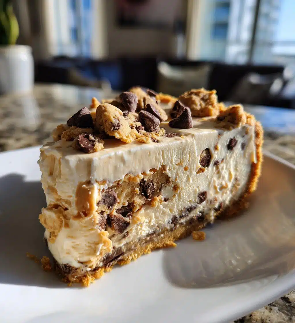 monster cookie peanut butter cheesecake pie - detail 1