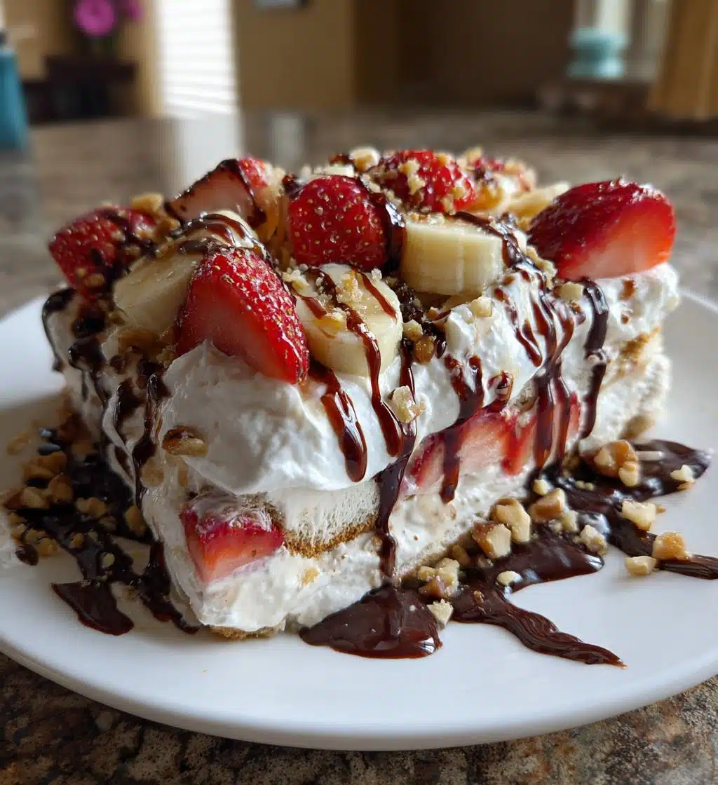 no bake banana split cake recipe - detail 1