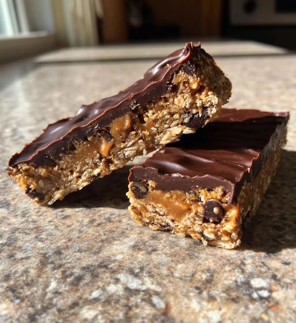 no bake chocolate oat bars - detail 1