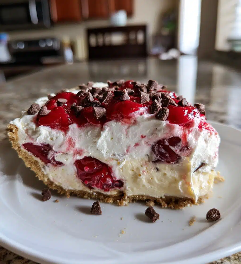 no bake easy cherry chocolate chip pie recipe - detail 1