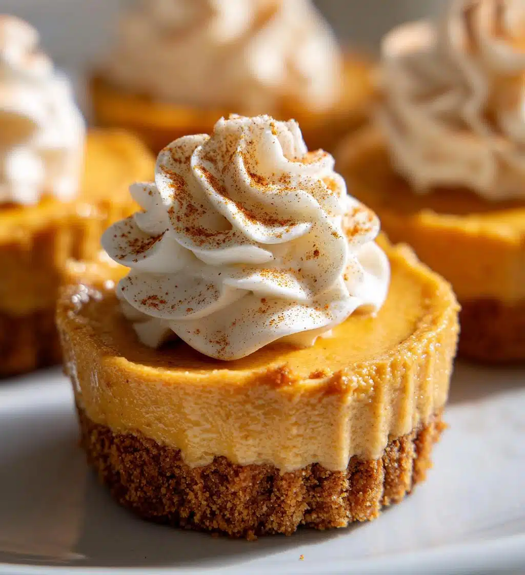 no bake mini pumpkin cheesecakes - detail 1