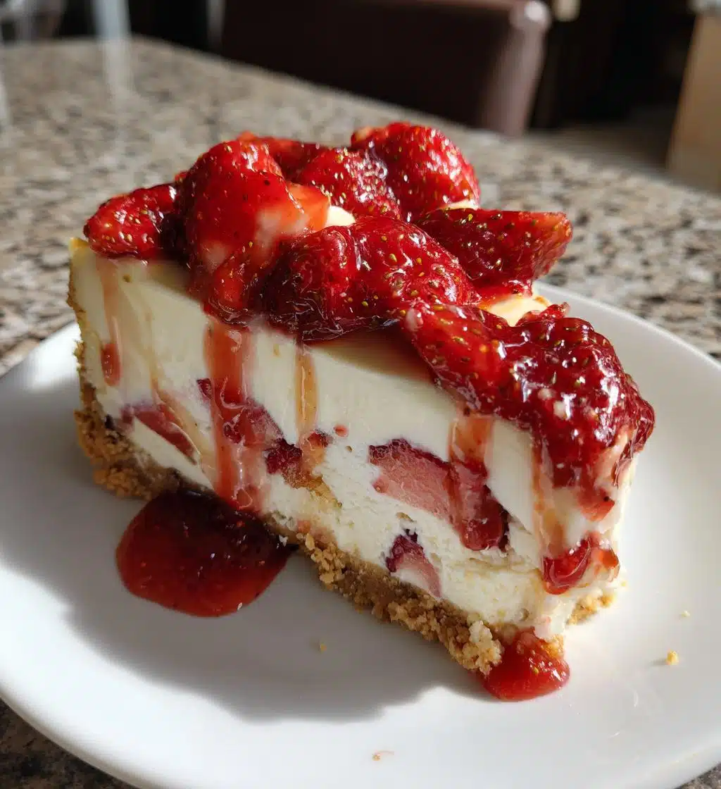 no bake strawberry cheesecake - detail 1