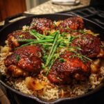 one pan bold honey bbq chicken rice