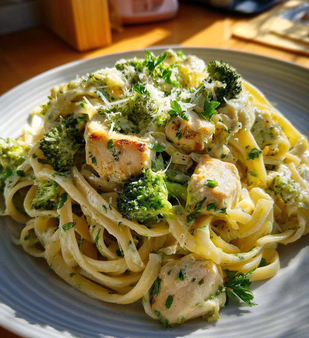 one pot creamy ranch chicken broccoli fettuccine