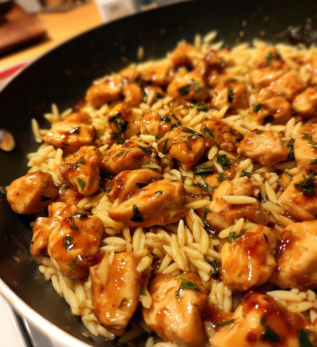 one pot sassy honey garlic chicken rice pasta