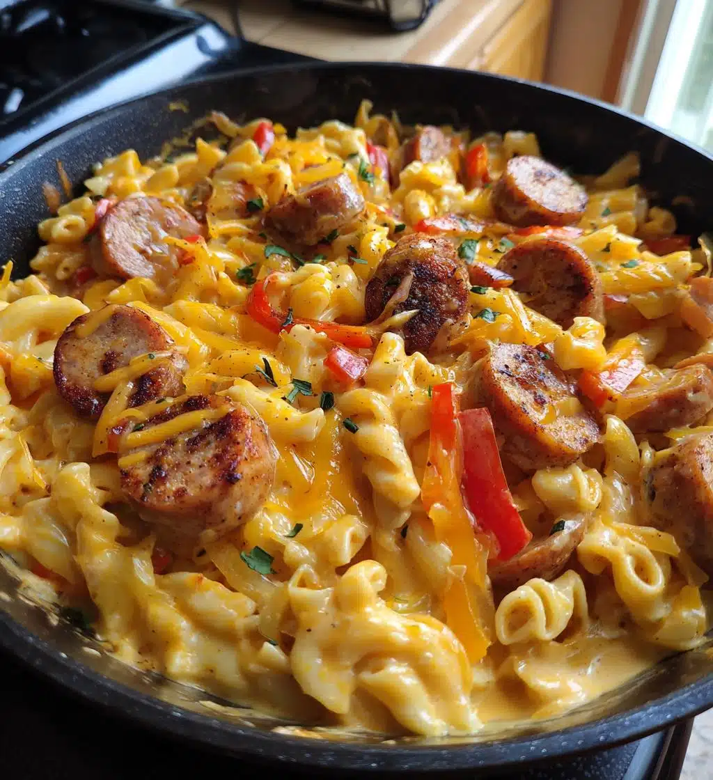 one skillet smoky cajun sausage cheese mac - detail 1