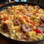 one skillet smoky cajun sausage cheese mac