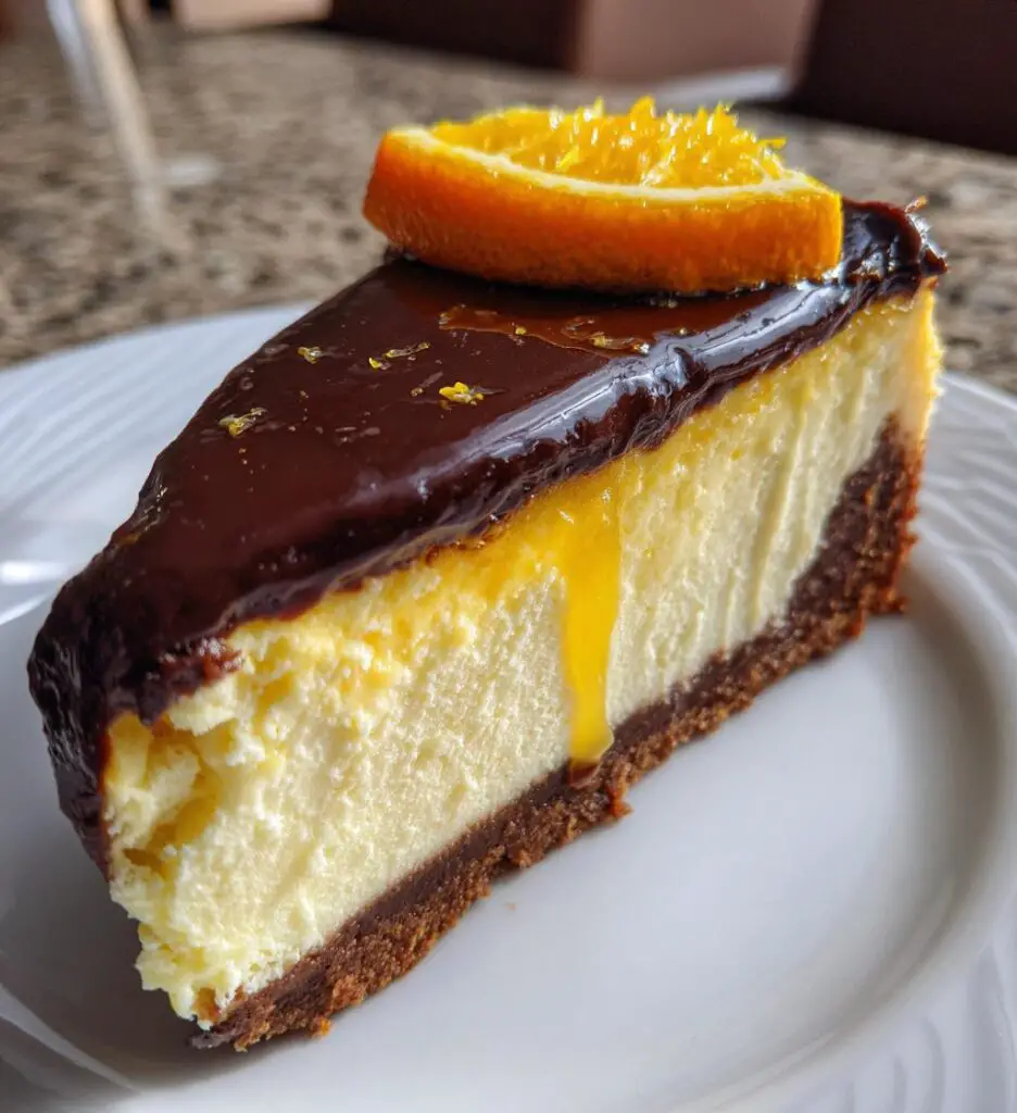 orange mascarpone cheesecake with chocolate ganache