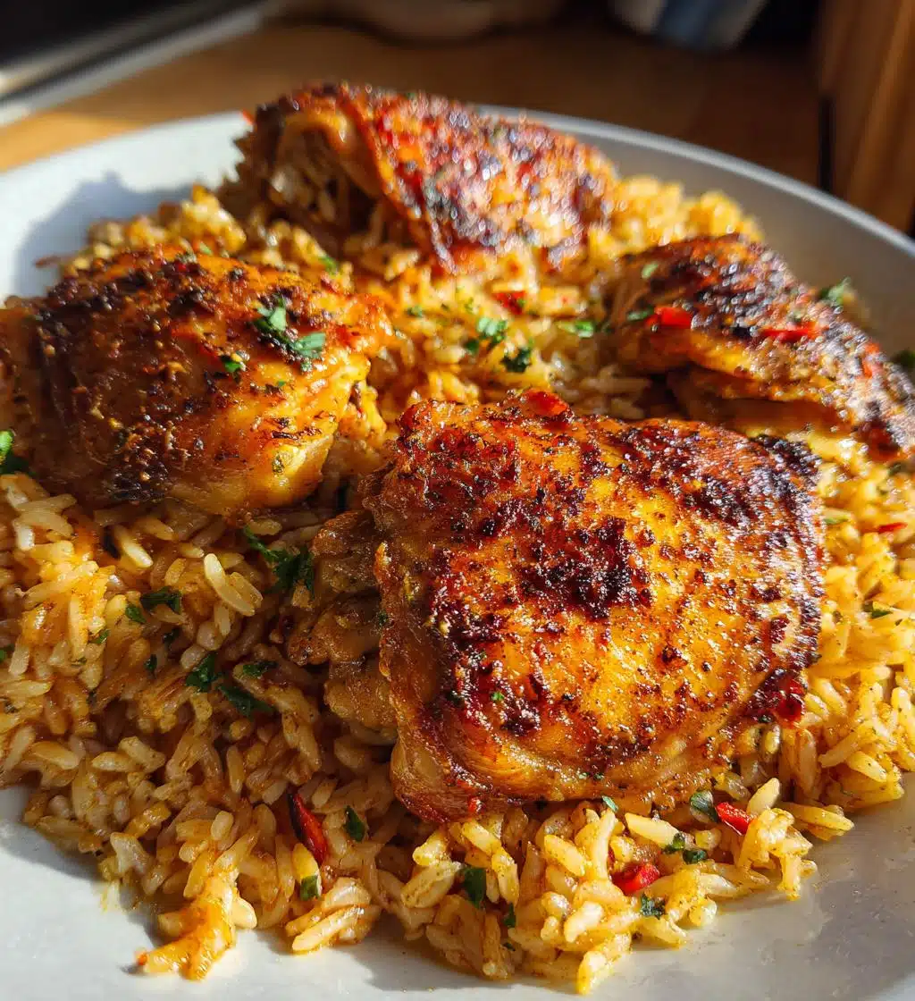 oven baked chicken and rice - detail 1