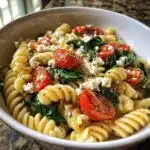 pasta with feta tomatoes and spinach