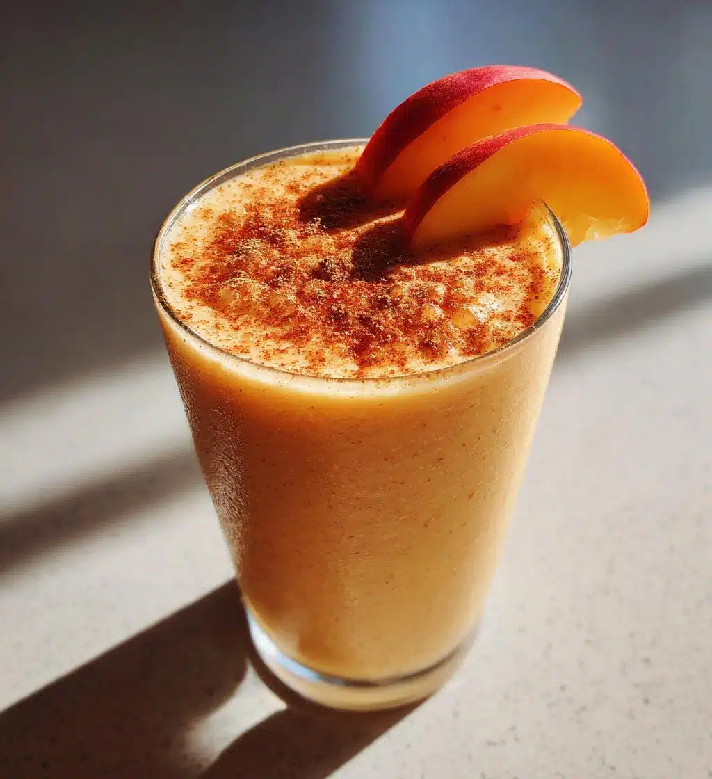 peach cobbler protein shake - detail 1