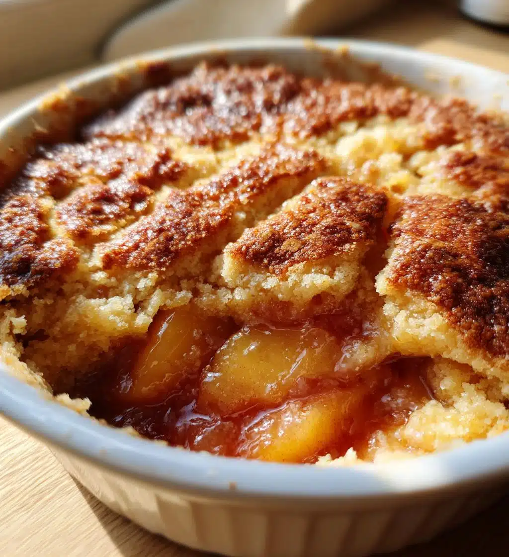 peach dump cake - detail 1