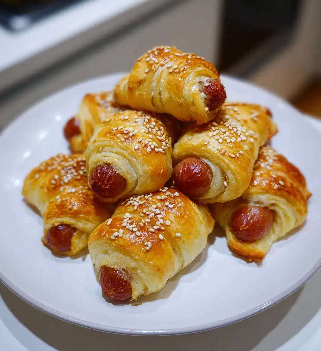 pigs in a blanket with sesame seeds - detail 1