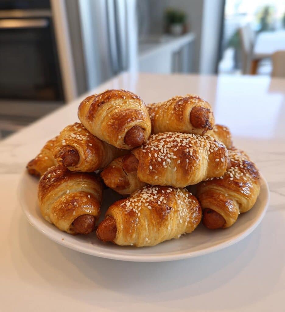 pigs in a blanket with sesame seeds