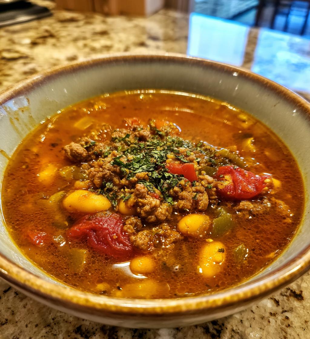 pinto beans green chile and beef soup