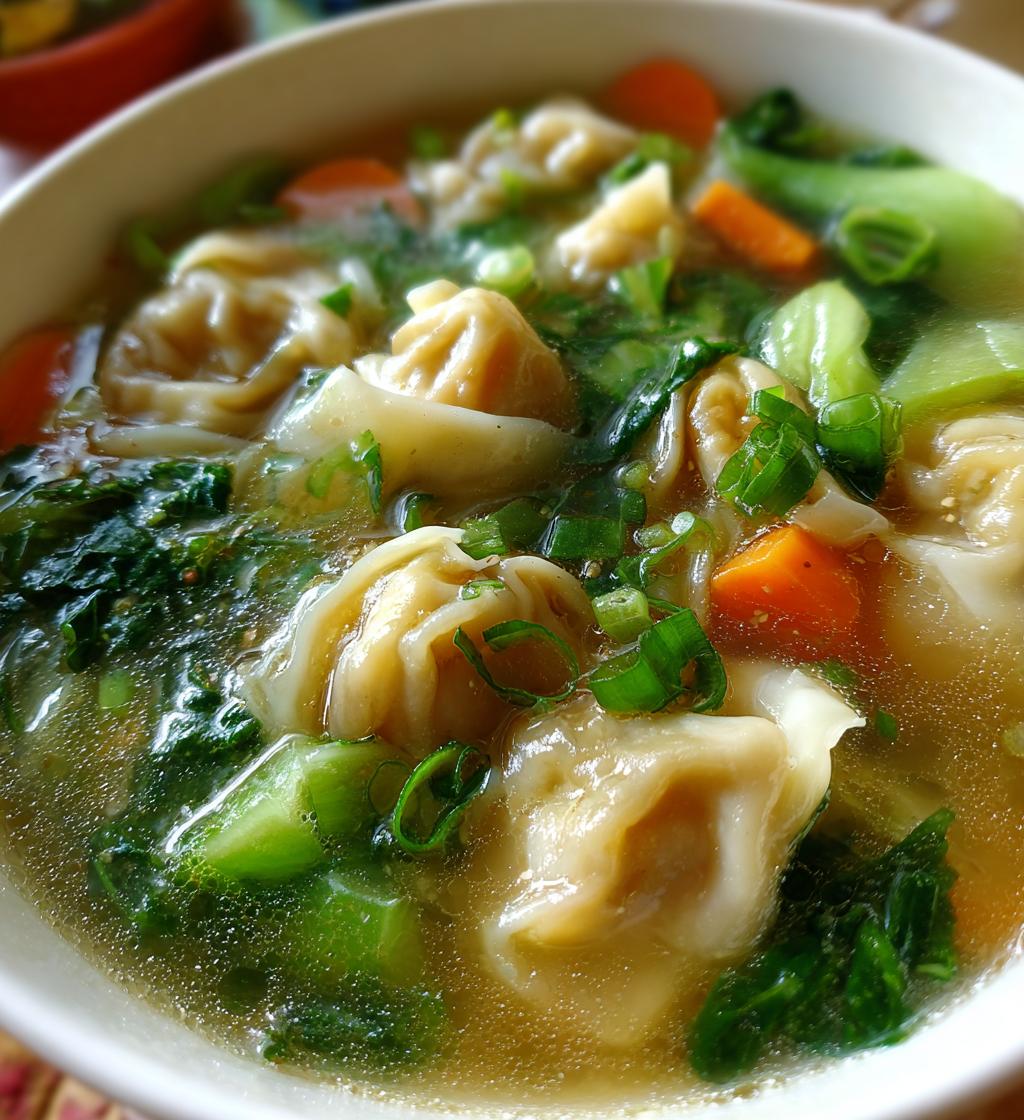 potsticker soup - detail 1