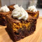pumpkin brownies fall dessert recipe
