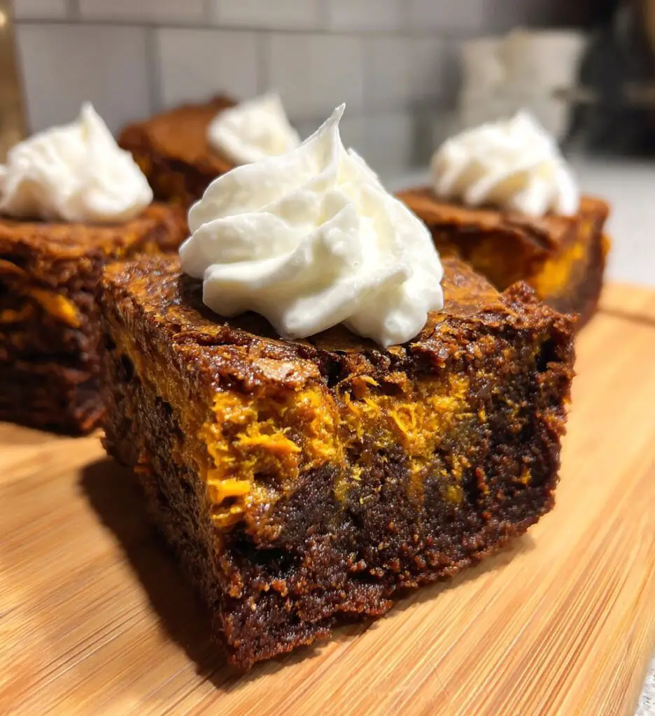 pumpkin brownies fall dessert recipe