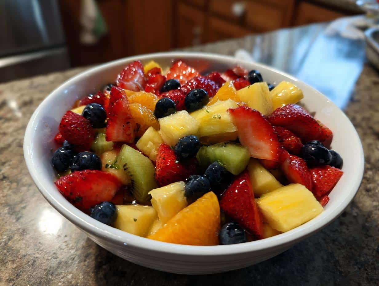 rainbow fruit salad honey lime dressing - detail 1