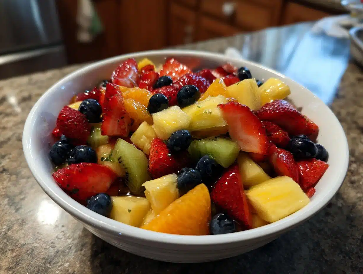rainbow fruit salad honey lime dressing - detail 1