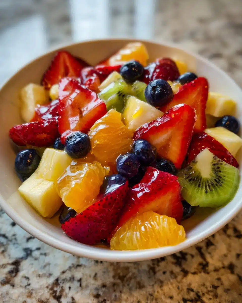 rainbow fruit salad honey lime dressing - detail 1