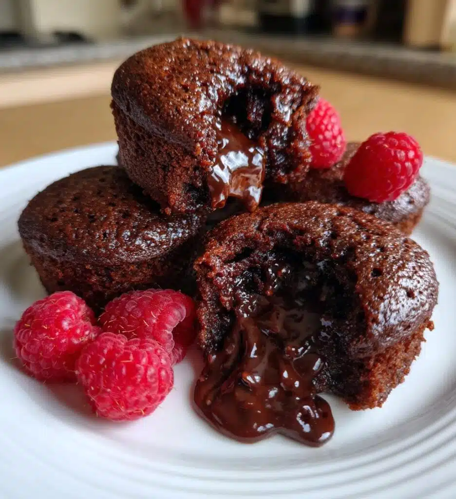 raspberry chocolate lava cupcakes
