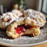 raspberry filled almond snowball cookies