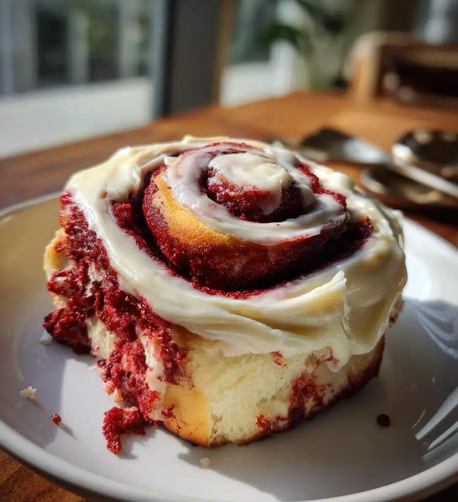 red velvet cinnamon rolls