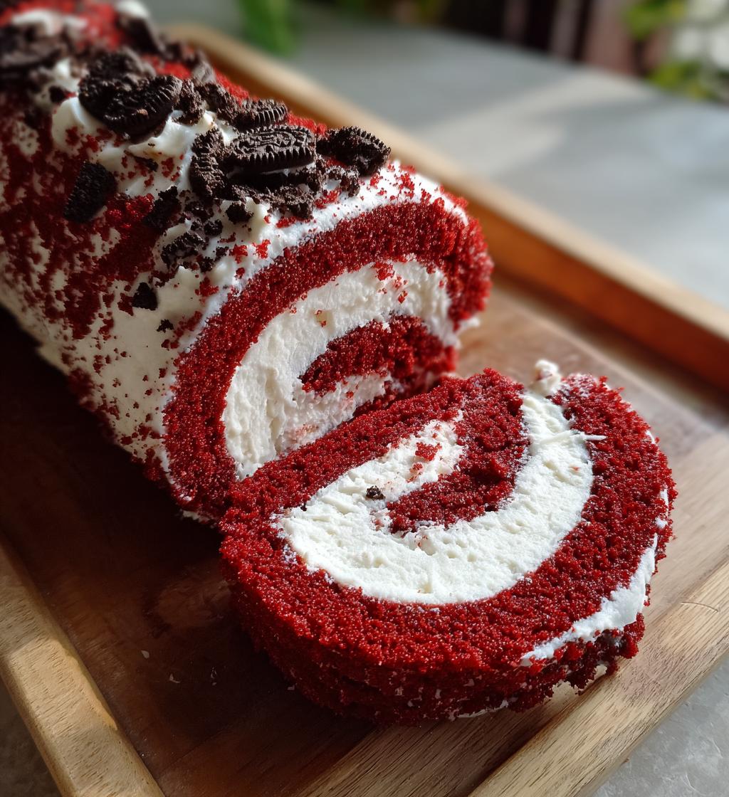 red velvet oreo cake roll