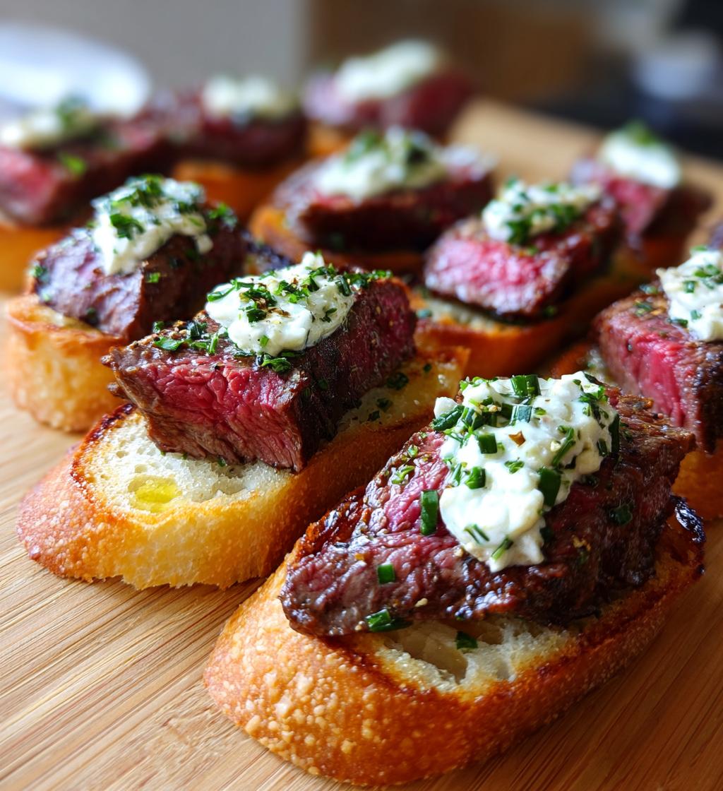 ribeye steak crostini with horseradish sauce - detail 1