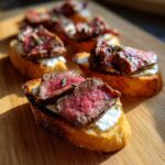 ribeye steak crostini with horseradish sauce