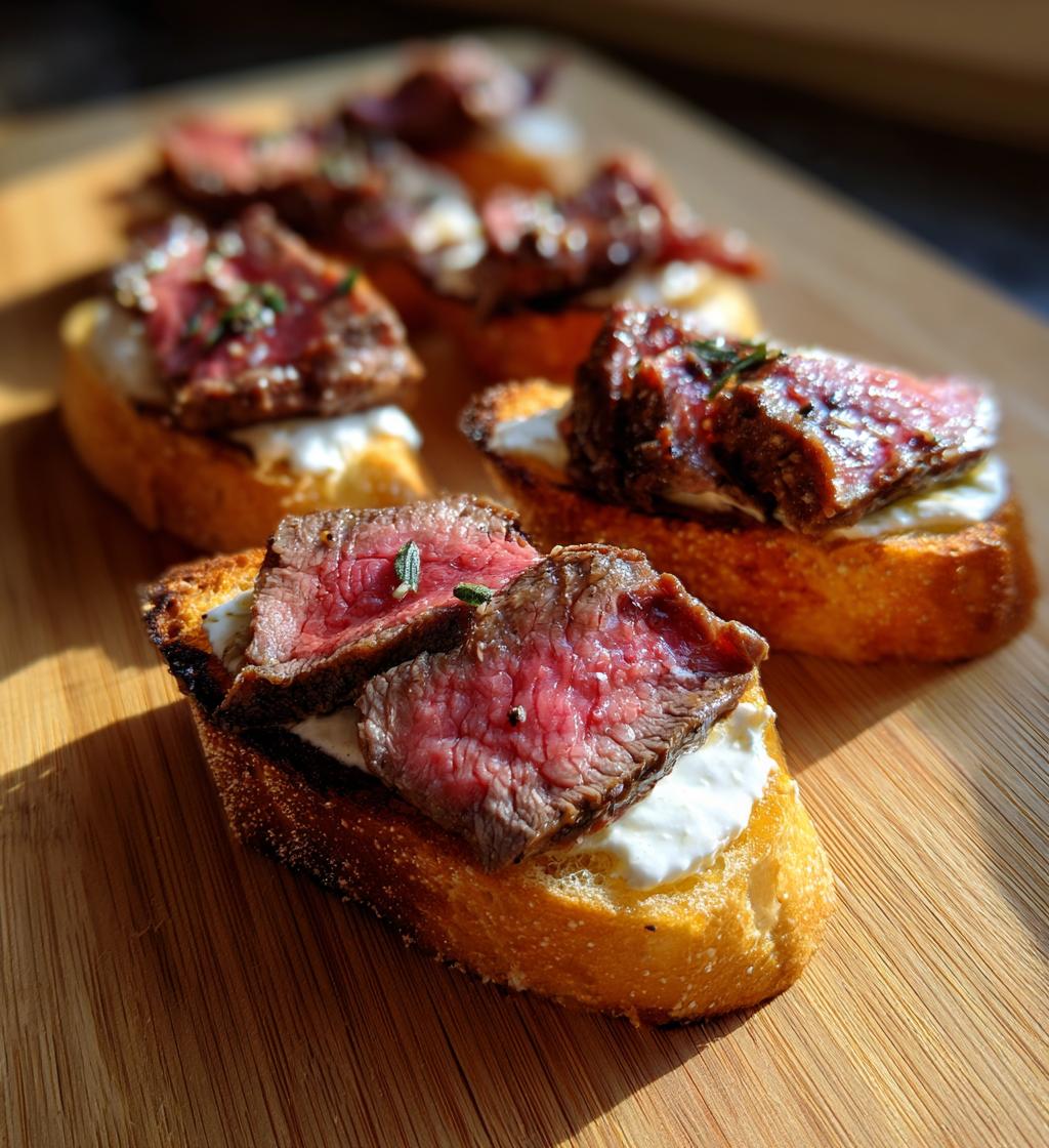 ribeye steak crostini with horseradish sauce