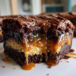 rich and gooey caramel brownie pie