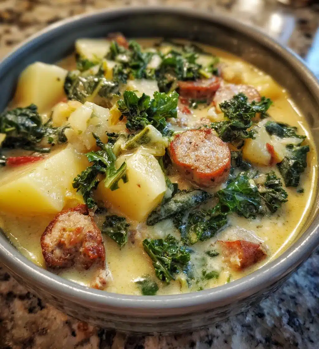 sausage potato soup - detail 1