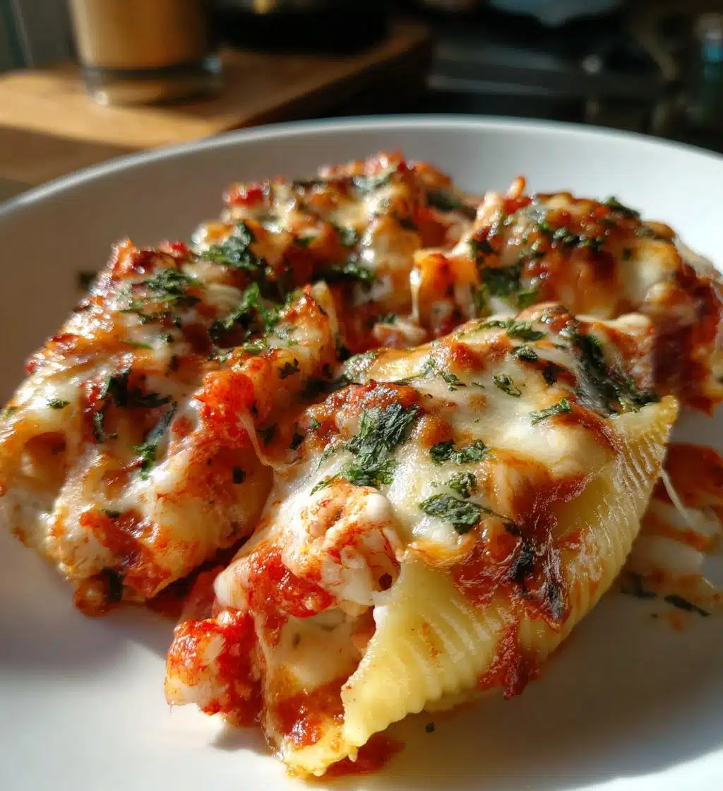 seafood stuffed shells creamy cheesy and packed with flavor