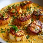 seared scallops with spicy cajun cream sauce