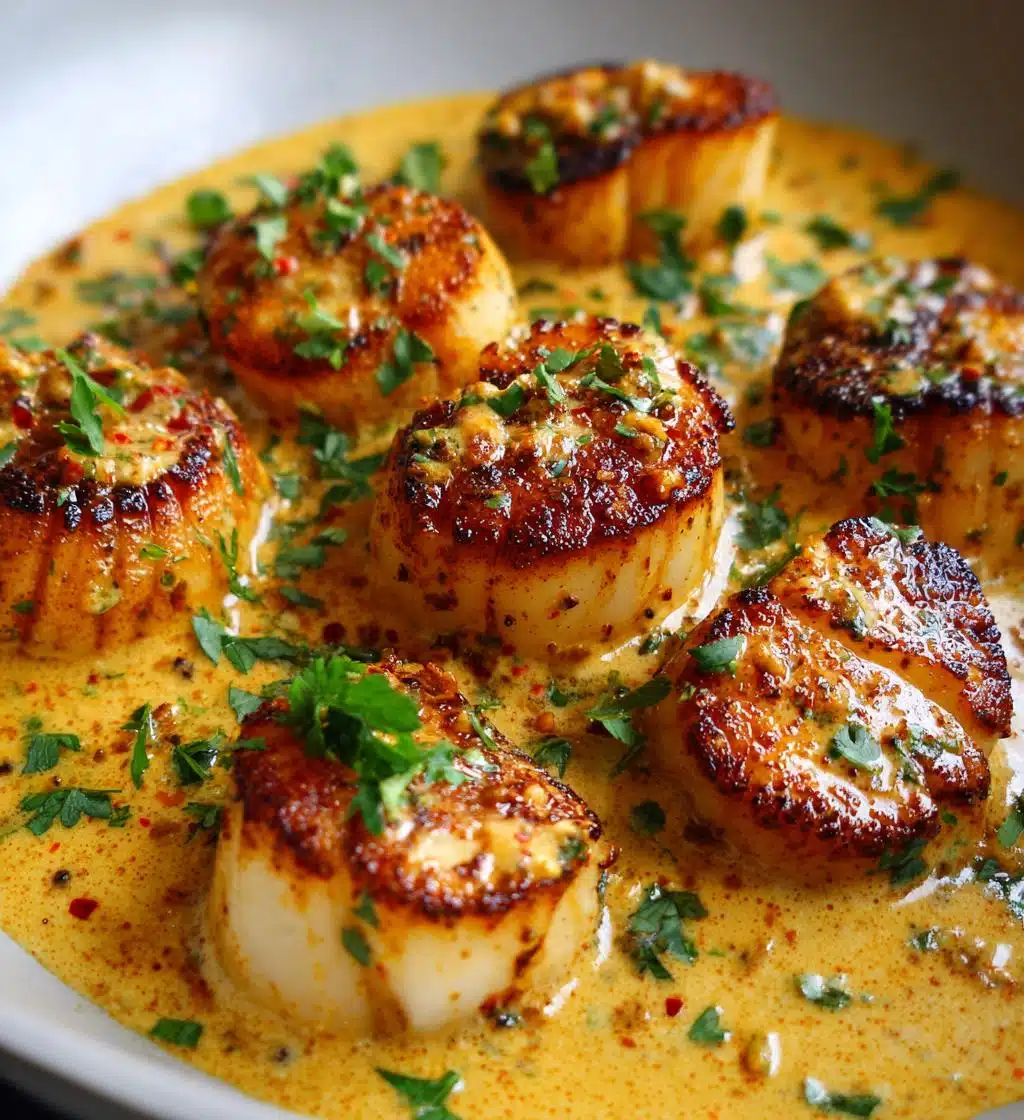 seared scallops with spicy cajun cream sauce