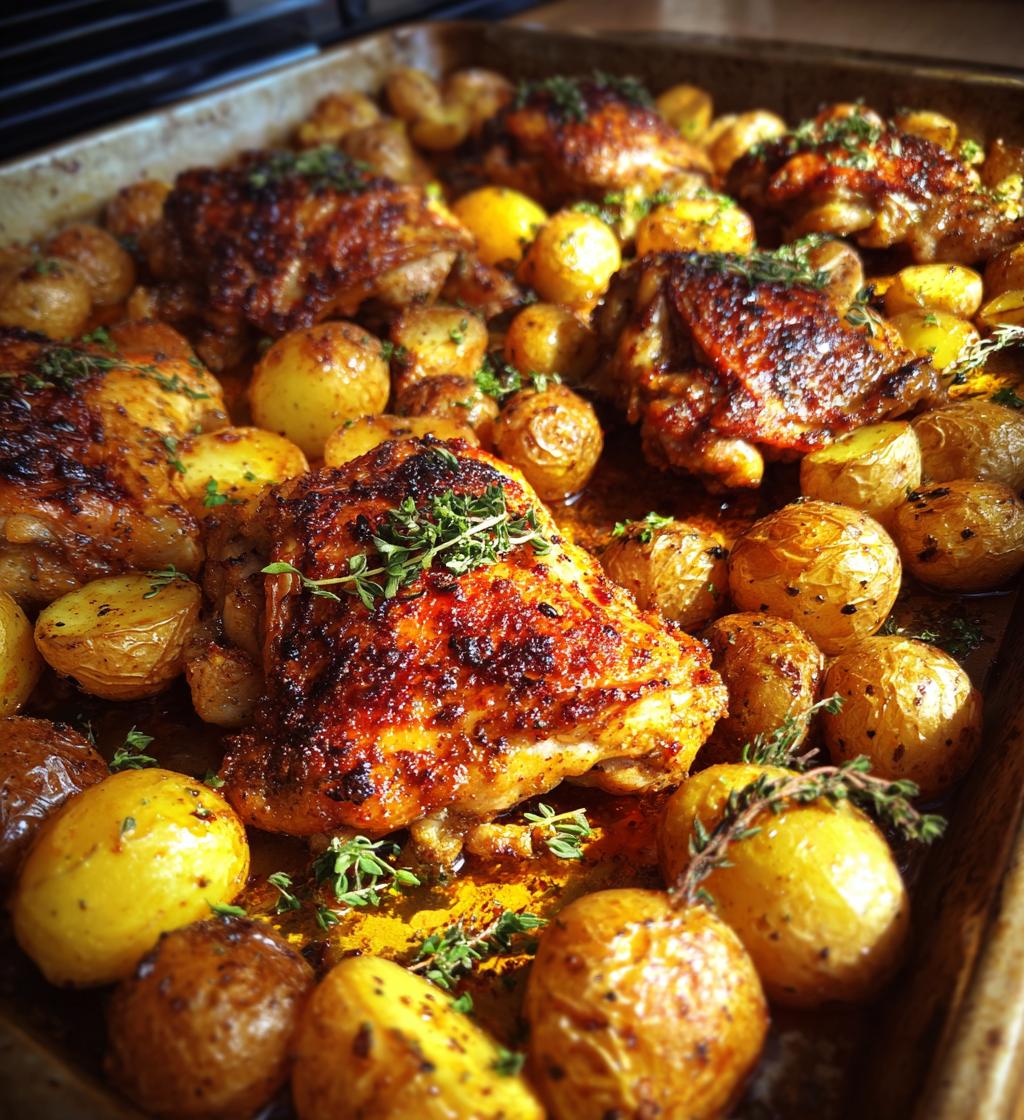 sheet pan chicken and potatoes - detail 1