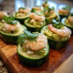 shrimp cucumber and avocado bites