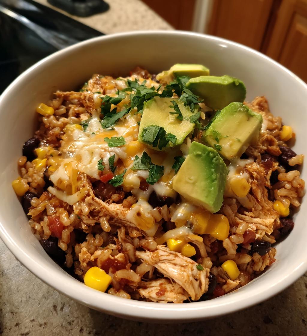 slow cooker chicken burrito bowl