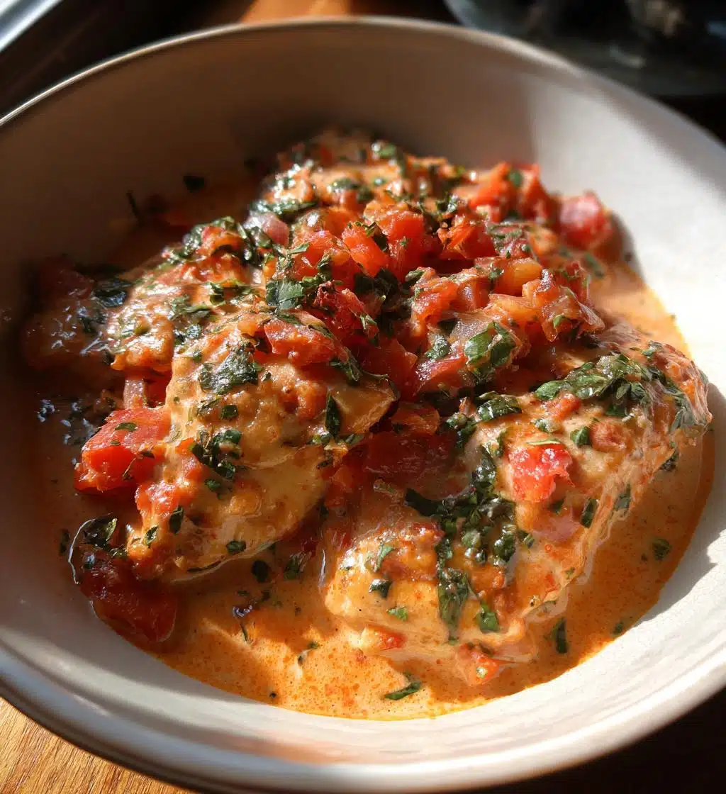 slow cooker creamy tomato basil chicken - detail 1