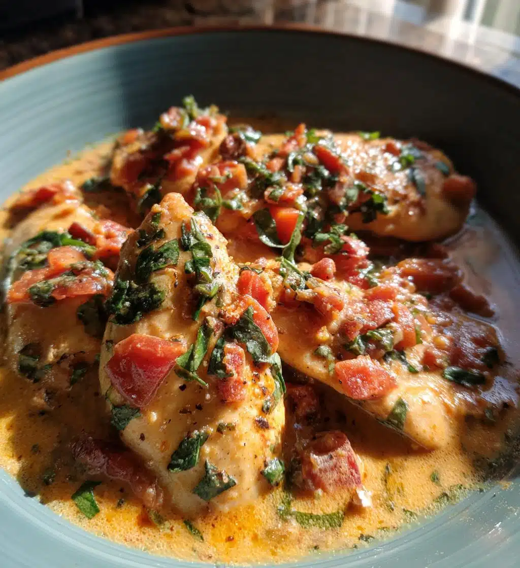 slow cooker creamy tomato basil chicken