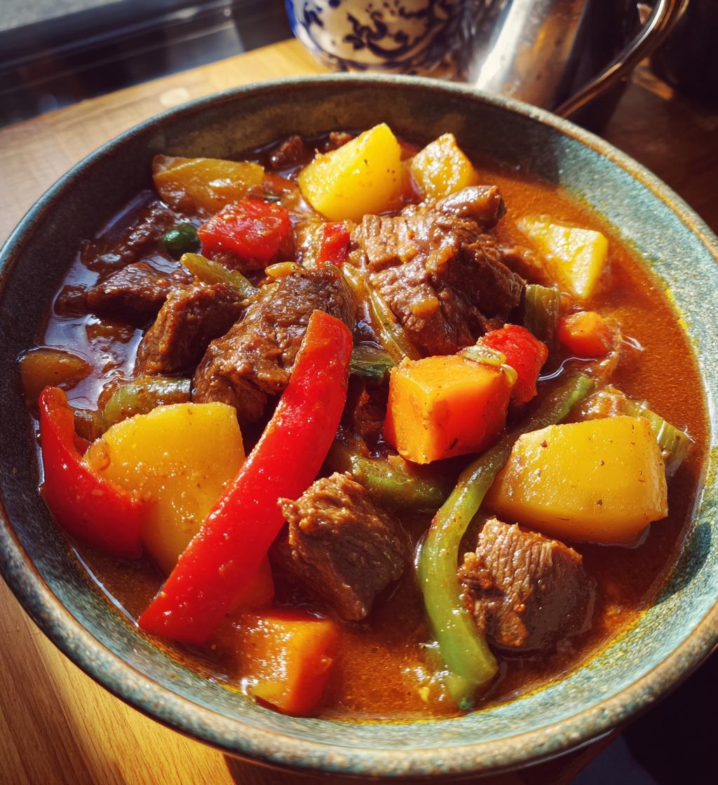 slow cooker hungarian goulash - detail 1