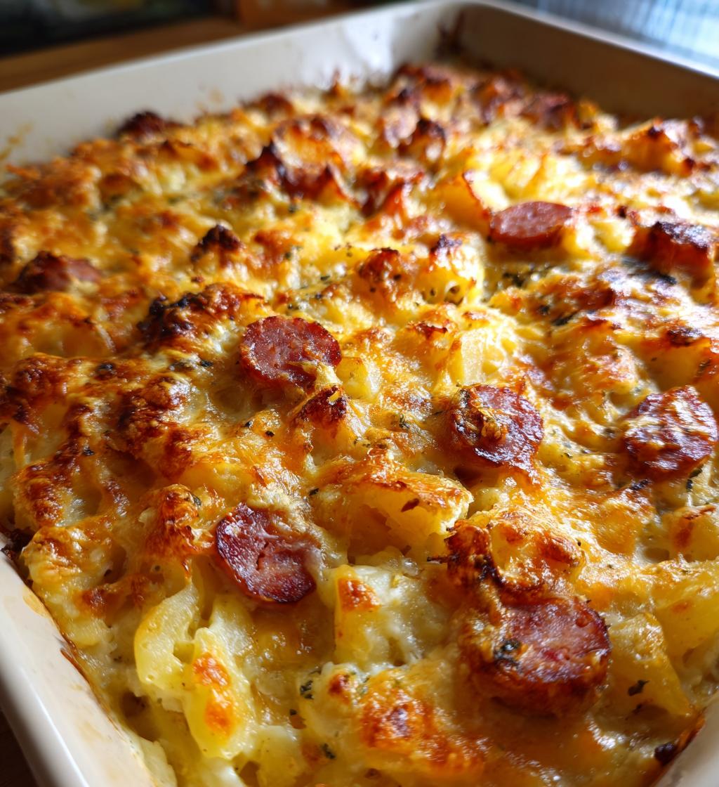 smoked sausage and potato bake - detail 1
