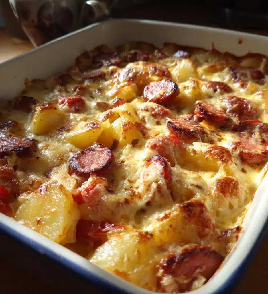 smoked sausage and potato bake