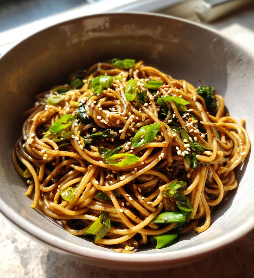 soba with toasted sesame seed sauce