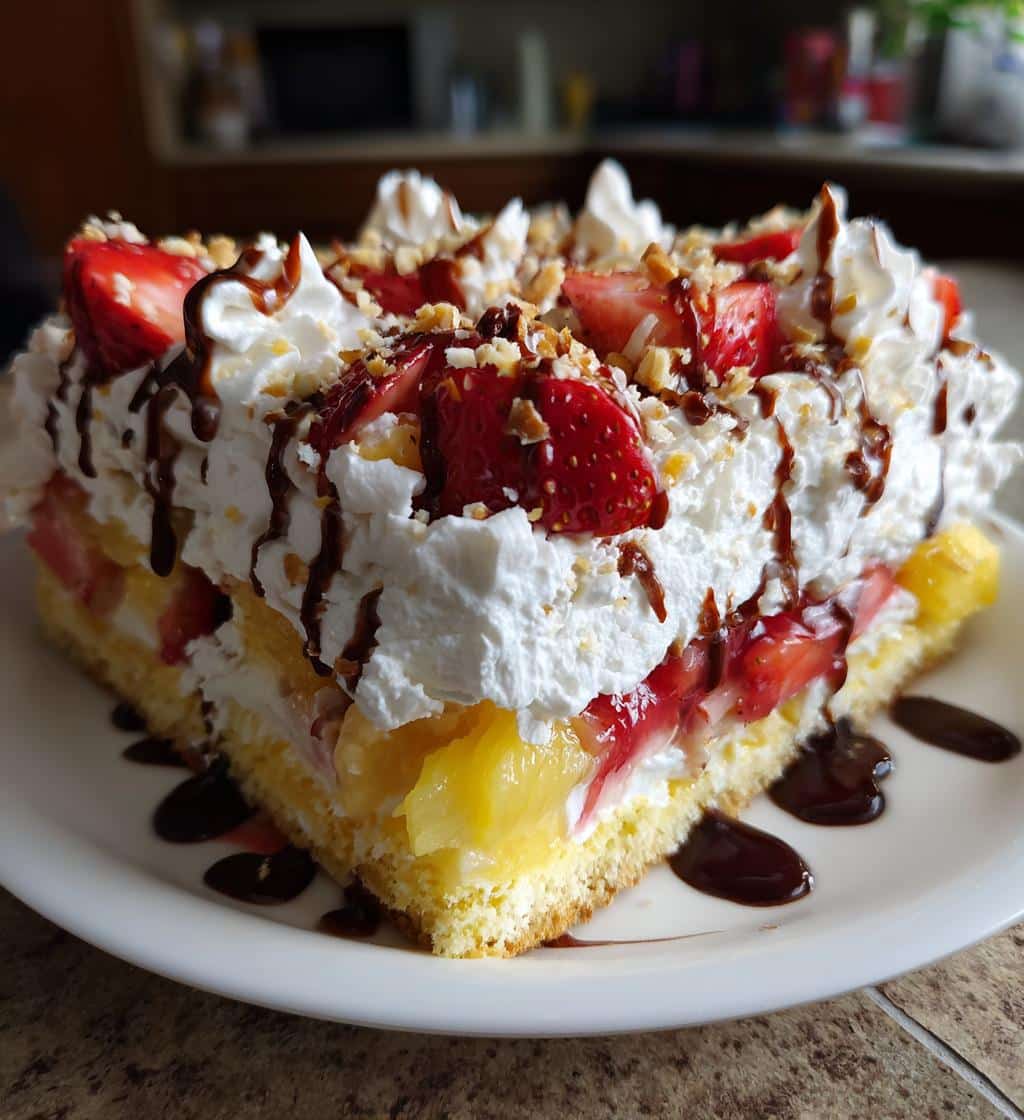 southern style banana split cake