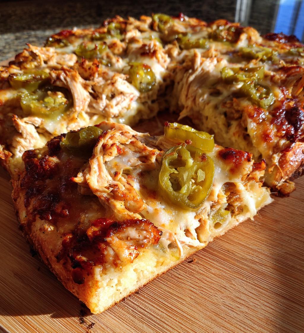 spicy chicken and pickled jalapeno pizza - detail 1