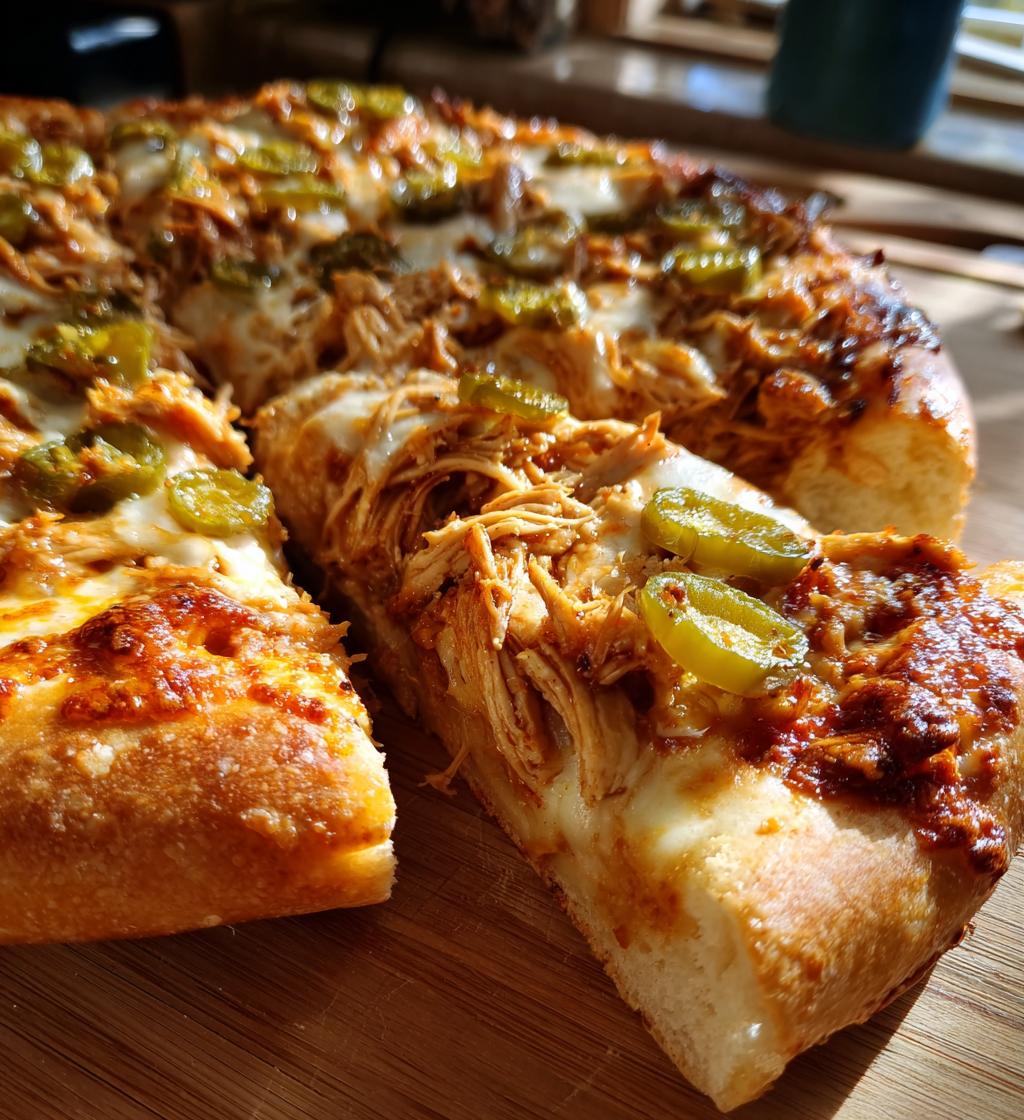 spicy chicken and pickled jalapeno pizza