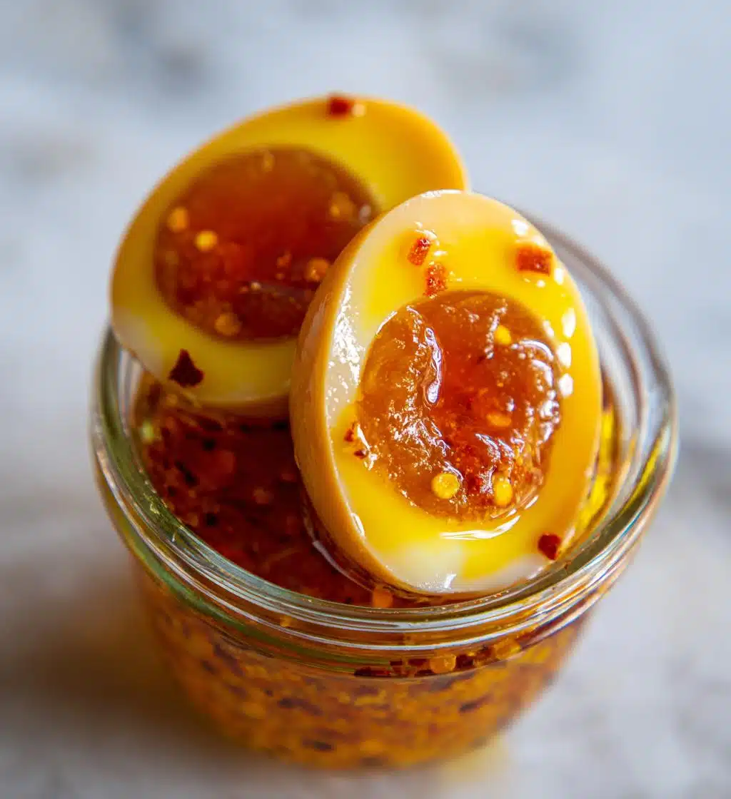 spicy pickled eggs - detail 1